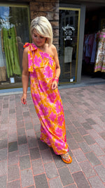 Afbeelding in Gallery-weergave laden, Satinlook jurk/ asymmetrisch/ JULIENNE
