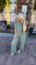 Afbeelding in Gallery-weergave laden, Blouse/linnen/groen/ MICHA
