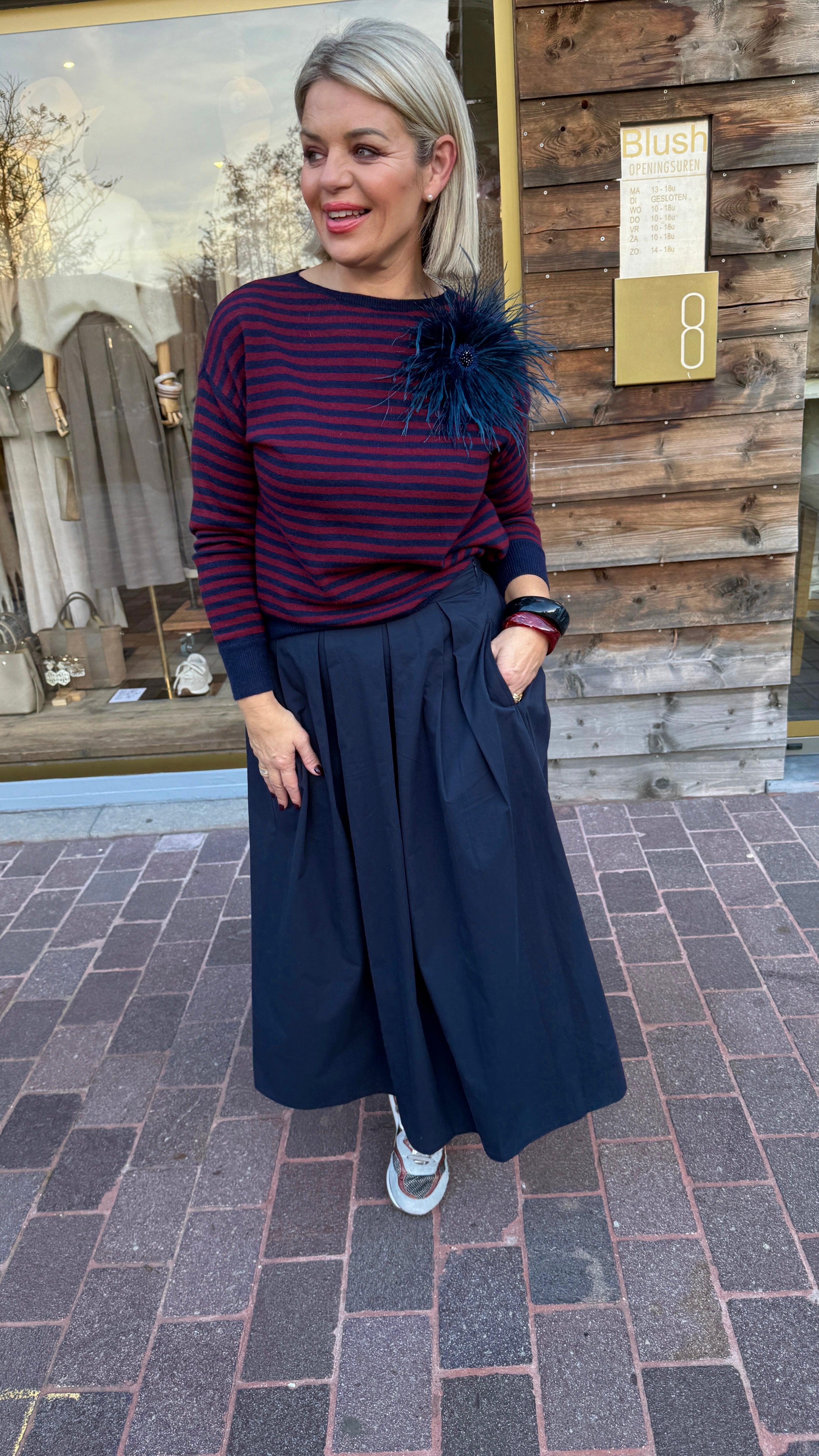 Trui/ bordeaux-blauw/MILLE