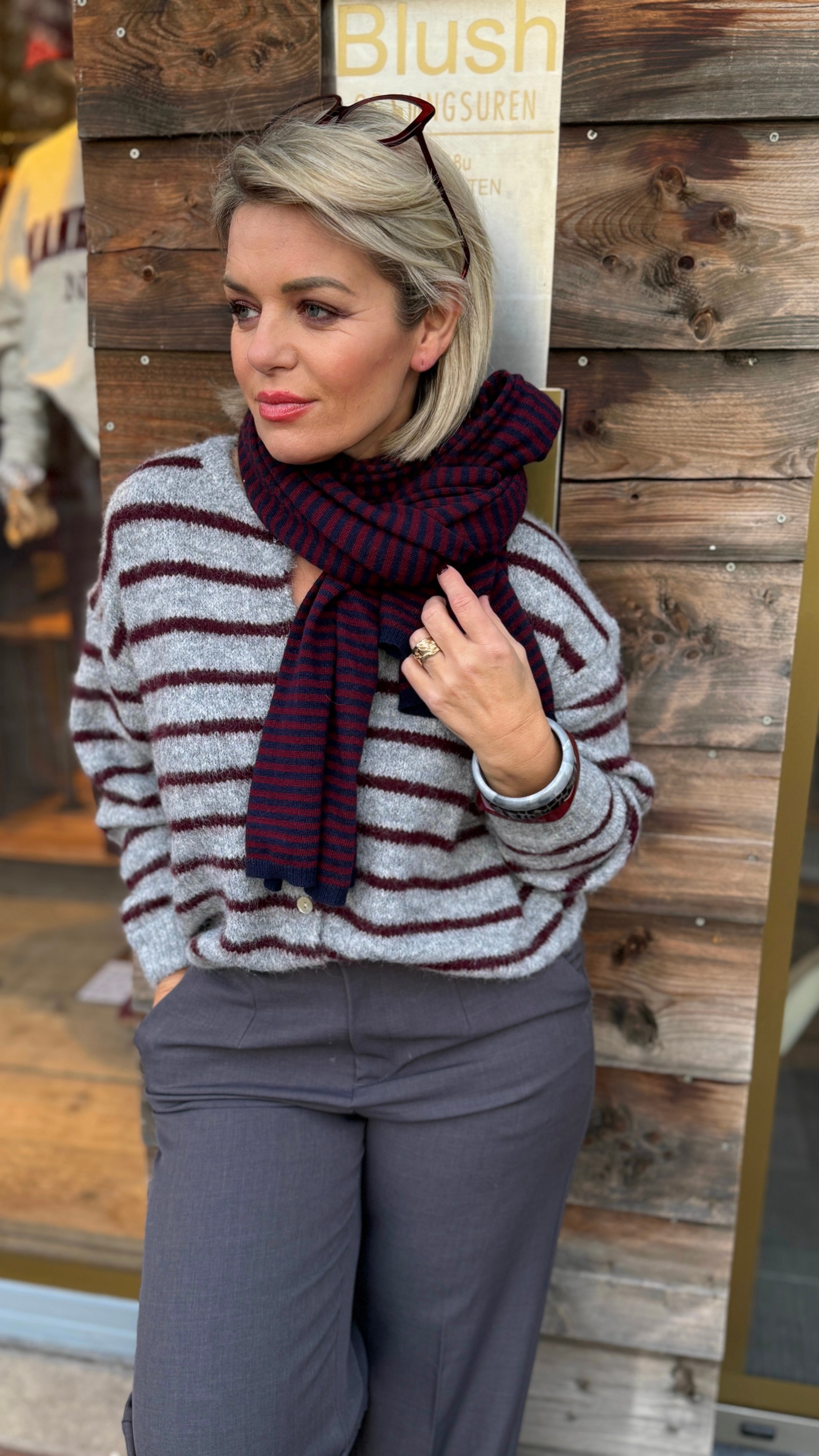 Cardigan streep/ MARIËTTE