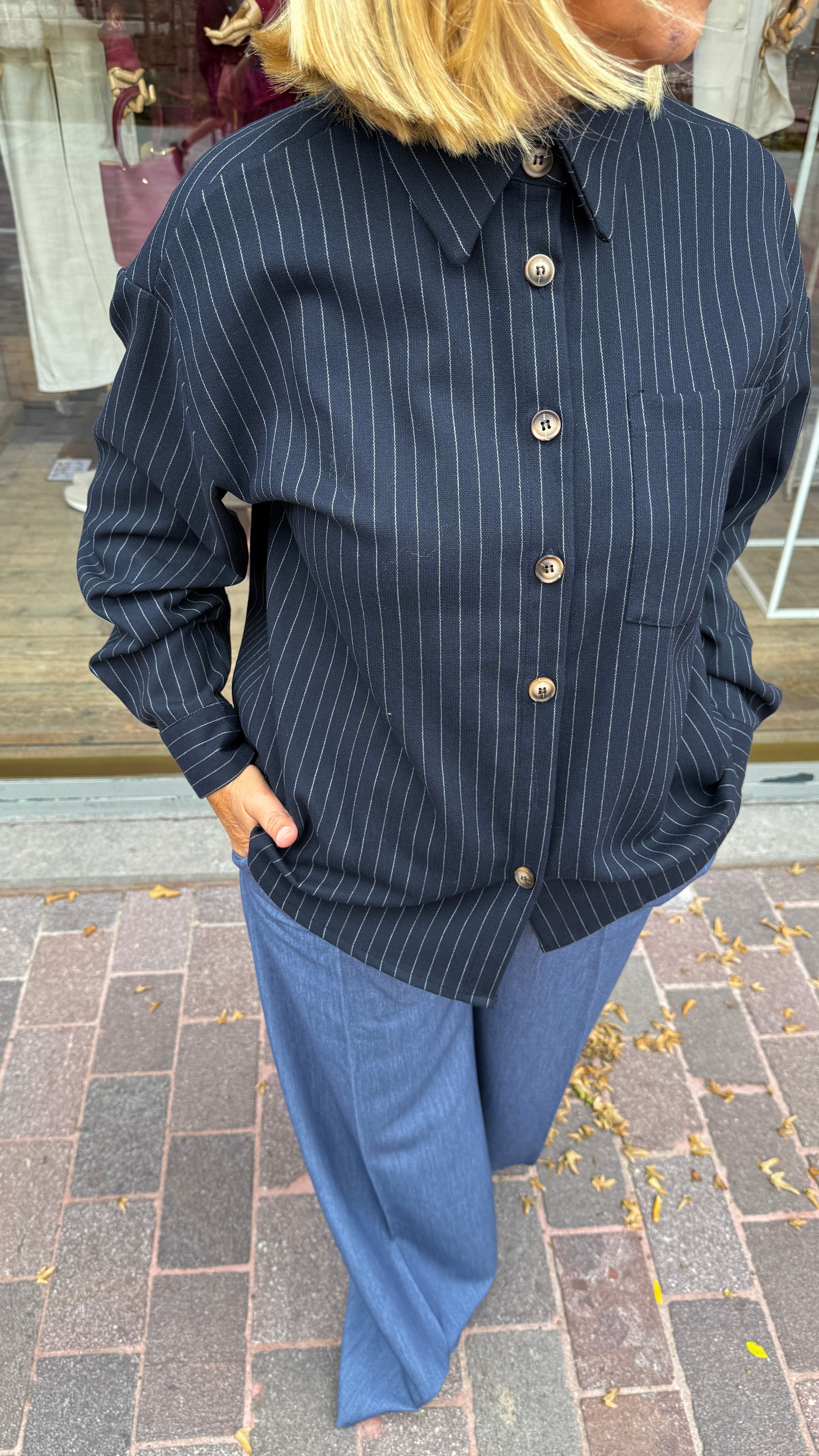 Hemd streep/ BLACK ROSE