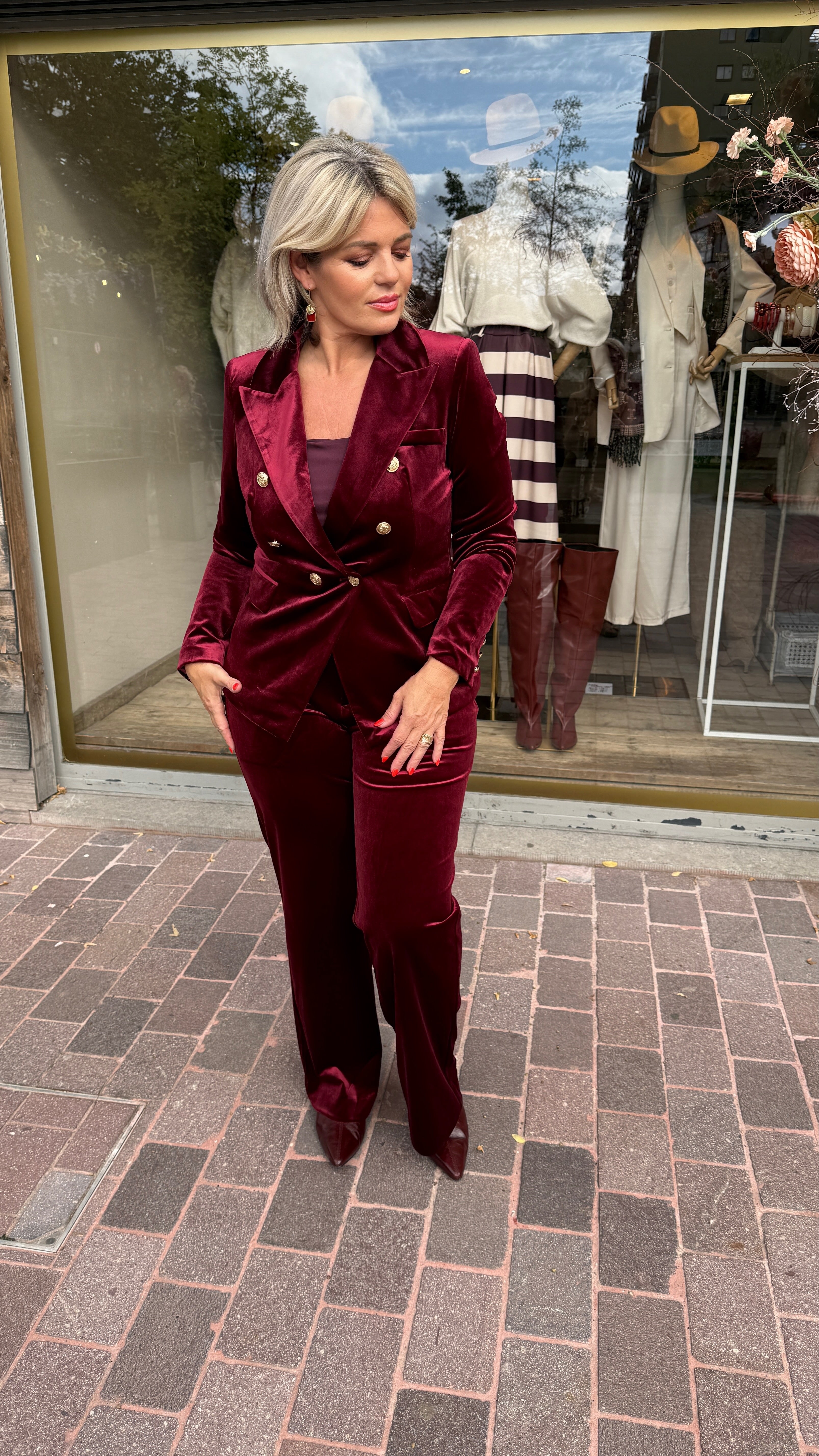 Velvet blazer/ bordeaux/MILA
