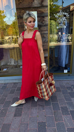 Afbeelding in Gallery-weergave laden, Linnen jurk/rood/JULIETTE
