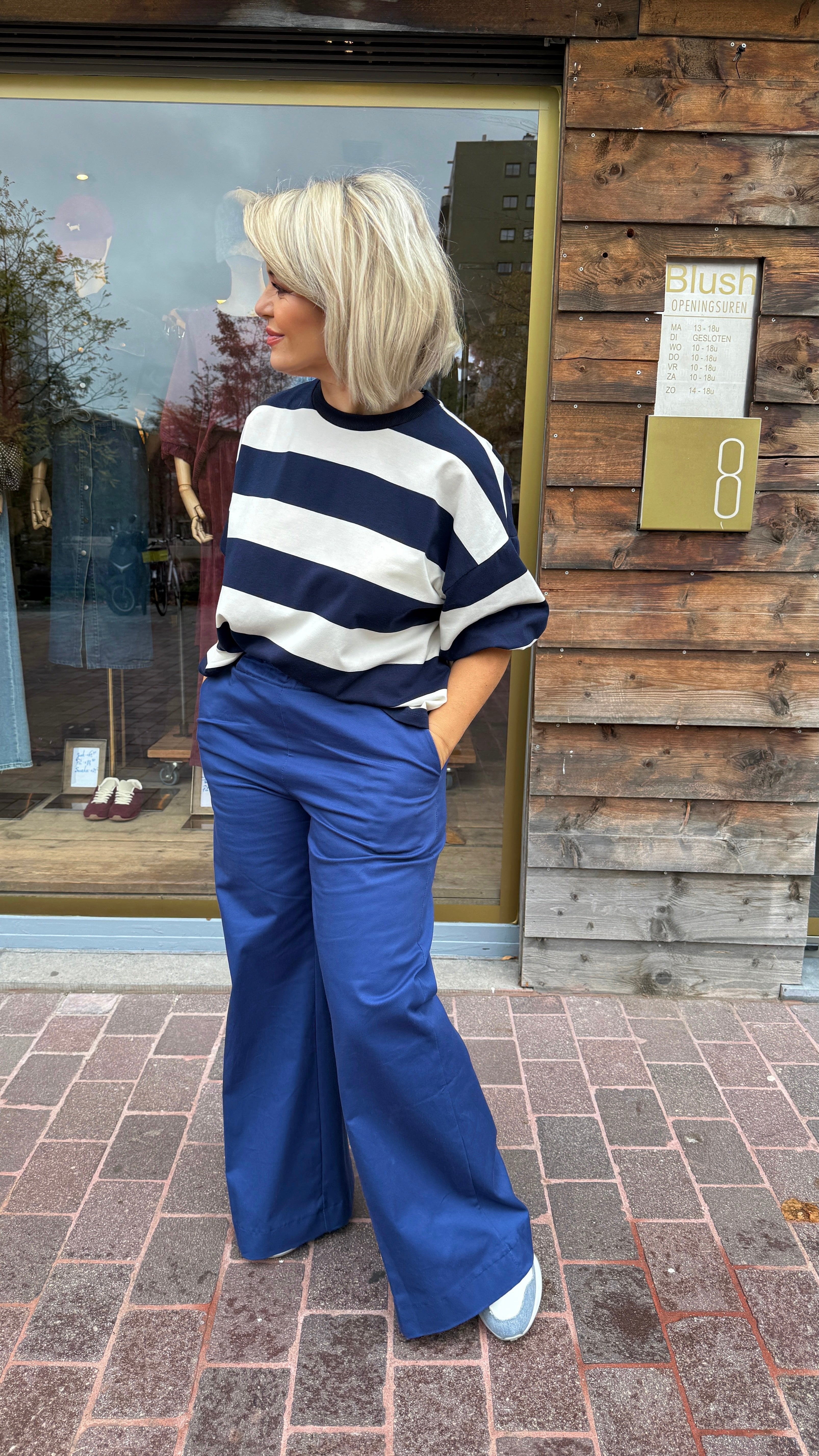 Sweater/ blauw/STRIPE