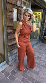 Afbeelding in Gallery-weergave laden, Broek/ cognac/ GERMAINE
