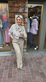 Afbeelding in Gallery-weergave laden, Pantalon beige/ hoge taille/ MALOU
