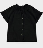 Afbeelding in Gallery-weergave laden, Blouse met knoop/ zwart
